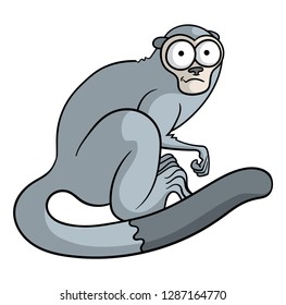 Cartoon style illustration of a night monkey