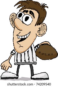 Cartoon style illustration of a referee.