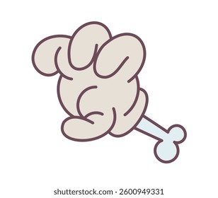 Cartoon Style Image of a Arm with Bone in Minimalist Art Style