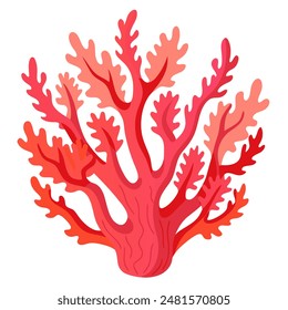 A cartoon style image of a red coral on a white background