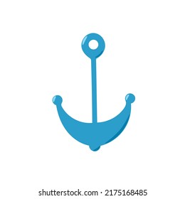 Cartoon style iron anchor, boat or ship equipment vector illustration for kids design