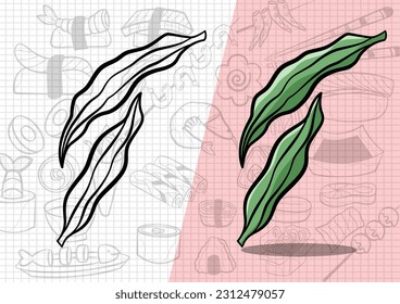 cartoon style japanese food illustration