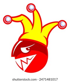 Cartoon-Stil Narr-Vektorillustration. Isoliert auf weißem Hintergrund.