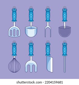 Cartoon style kitchen utensil design