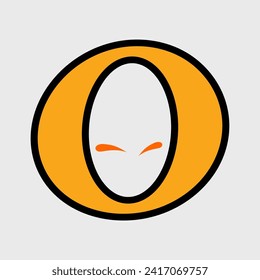 Cartoon style letter o vector design illustration