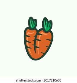 Cartoon Style Letter V Carrot Food, Vegan Vector