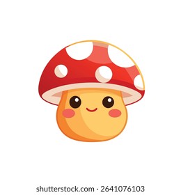 Cartoon Style Magic Mushroom with Cute Expression