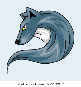 CARTOON STYLE MASCOT ILLUSTRATION WOLF