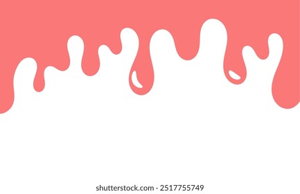 cartoon style melted flowing strawberry cream. pink colored abstract dripping pattern for packaging design.