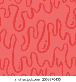 cartoon style melted flowing strawberry cream. pink colored abstract dripping pattern for packaging design. seamless pattern dripping pink paint.