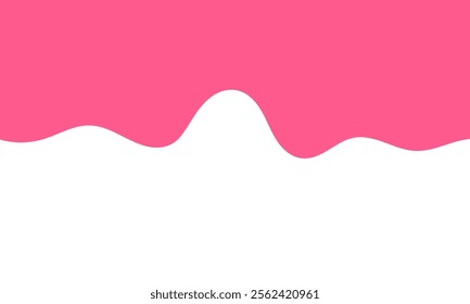 cartoon style melted flowing strawberry cream. melting liquid pink wavy background. pink colored abstract dripping pattern for packaging design.