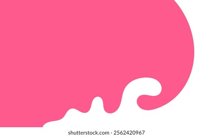 cartoon style melted flowing strawberry cream. melting liquid pink wavy background. pink colored abstract dripping pattern for packaging design.