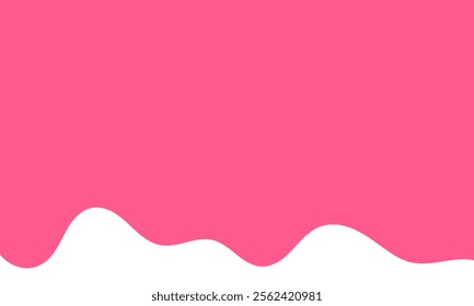 cartoon style melted flowing strawberry cream. melting liquid pink wavy background. pink colored abstract dripping pattern for packaging design.