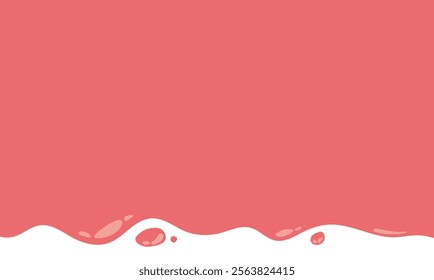 cartoon style melted flowing strawberry cream. pink colored abstract dripping pattern for packaging design.