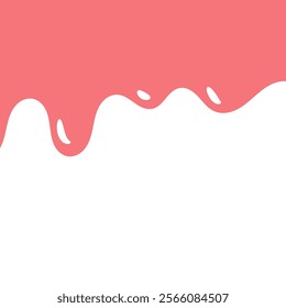 cartoon style melted flowing strawberry cream. pink colored abstract dripping pattern for packaging design.