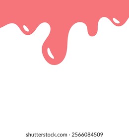 cartoon style melted flowing strawberry cream. pink colored abstract dripping pattern for packaging design.