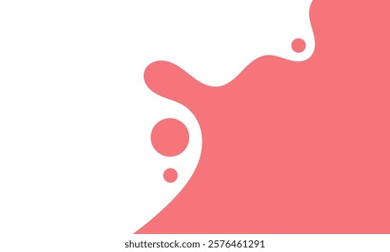 cartoon style melted flowing strawberry cream. pink colored abstract dripping pattern for packaging design.