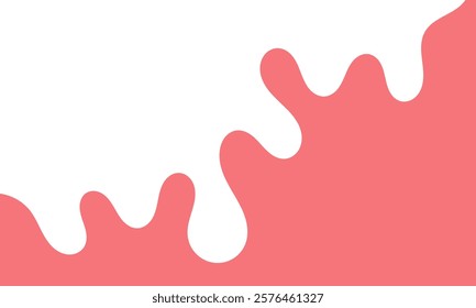 cartoon style melted flowing strawberry cream. pink colored abstract dripping pattern for packaging design.