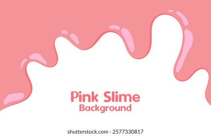 cartoon style melted flowing strawberry cream. pink colored abstract dripping pattern for banner or packaging design.