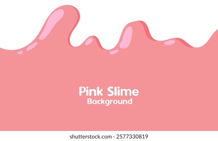 cartoon style melted flowing strawberry cream. pink colored abstract dripping pattern for banner or packaging design.