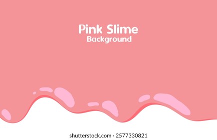 cartoon style melted flowing strawberry cream. pink colored abstract dripping pattern for banner or packaging design.