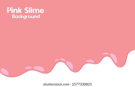 cartoon style melted flowing strawberry cream. pink colored abstract dripping pattern for banner or packaging design.