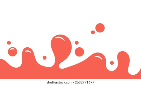 cartoon style melted flowing strawberry cream. pink colored abstract dripping pattern for packaging design.