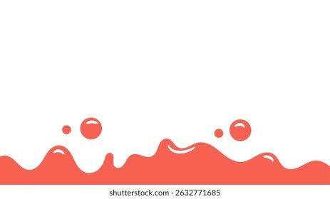 cartoon style melted flowing strawberry cream. pink colored abstract dripping pattern for packaging design.