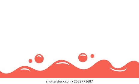 cartoon style melted flowing strawberry cream. pink colored abstract dripping pattern for packaging design.