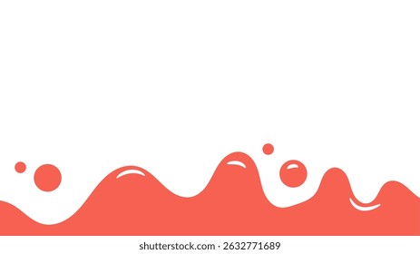 cartoon style melted flowing strawberry cream. pink colored abstract dripping pattern for packaging design.