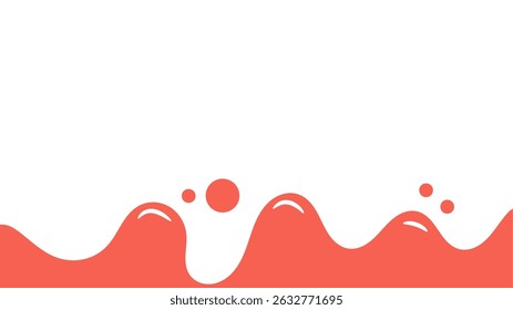 cartoon style melted flowing strawberry cream. pink colored abstract dripping pattern for packaging design.
