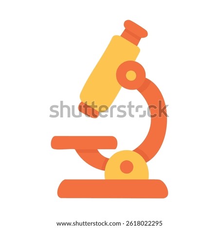 Cartoon style microscope for science and research themes. Flat vector doodle isolated illustration.