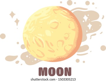 cartoon style moon design  .Moon vector illustration