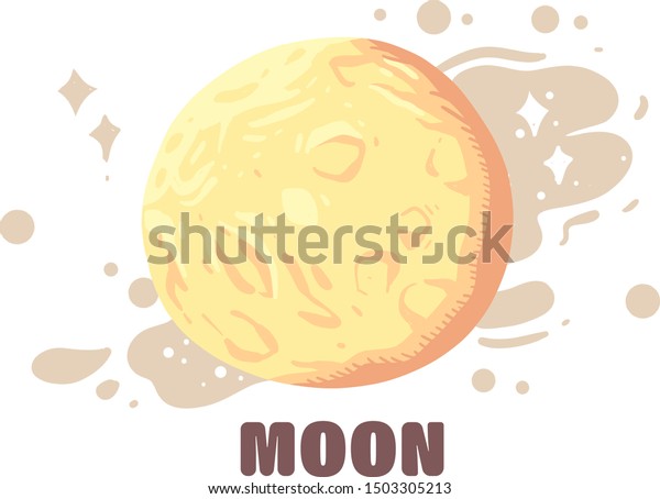 cartoon\
style moon design  .Moon vector\
illustration