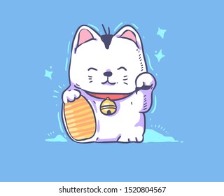 cartoon style neko design  .Neko vector illustration