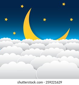 Cartoon style night sky 