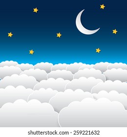 Cartoon style night sky 