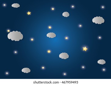 Cartoon style night sky