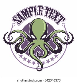 Cartoon style octopus, vector illustration