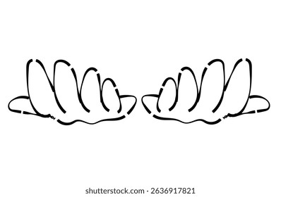 Cartoon Style Open Hands Offering Gesture Illustration