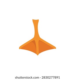 Cartoon Style Orange Webbed Duck Foot Icon Isolated on White Background for Wildlife and Nature Design