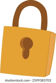 Cartoon Style Padlock Illustration Simple