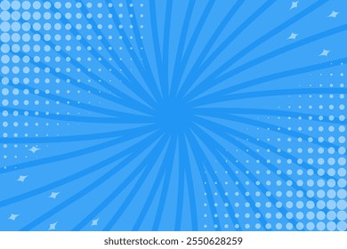 Sunburst pop art, fundo estilo quadrinhos com raios de sol, ilustração de vetor vintage arte do mangá kartun latar