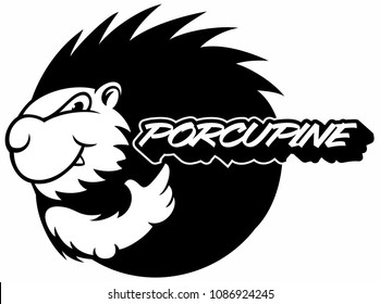 Cartoon Style Porcupine, Animal Vector Logo