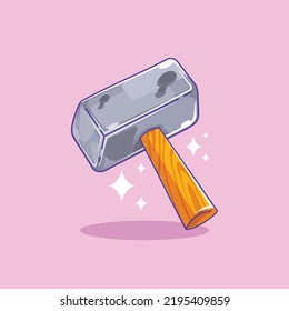 Cartoon Style Prehistoric Stone Age Hammer Design