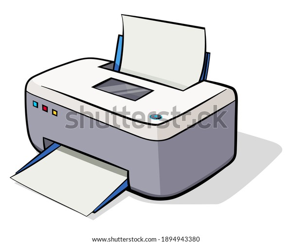 Cartoon Style Printer Paper Stock Vector (Royalty Free) 1894943380