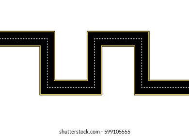 Cartoon style road vector illustration.