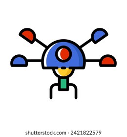 Dibujo vectorial colorido estilo robot de dibujos animados. Icono de robot de corte.