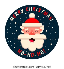 Cartoon style Santa character concept. Santa vector illustration. Suitable for printing labels, web banners and promotions, for decoration Christmas gifts. Also for Secret Santa Christmas tradition