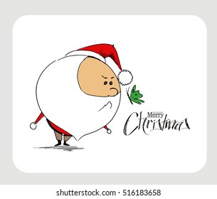 Cartoon style Santa Claus. Merry Christmas - vector illustration